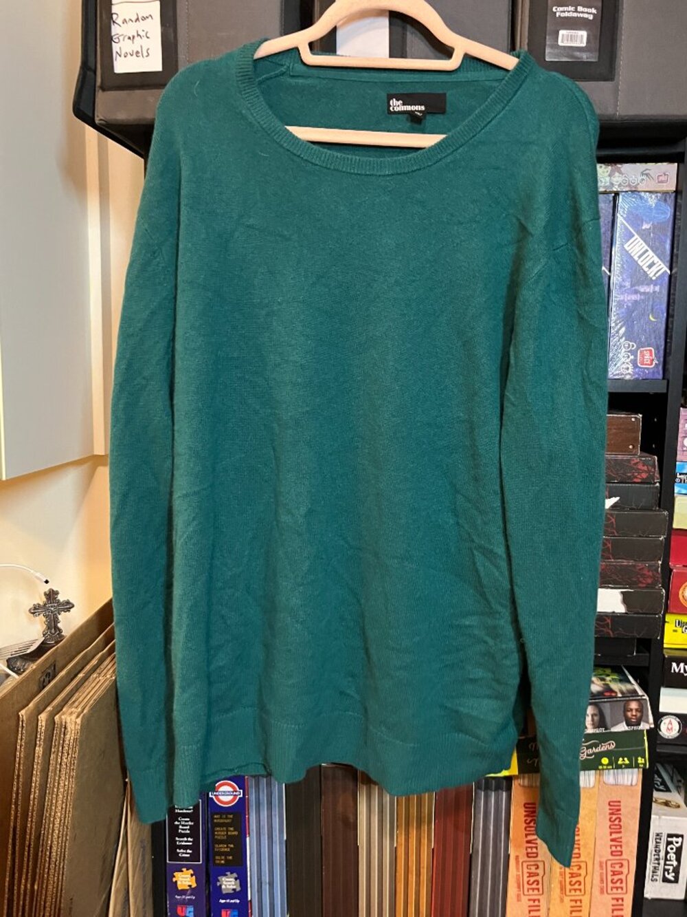 The Commons 100% Cashmere Sweater Green Crewneck Womens XXL Soft Knit